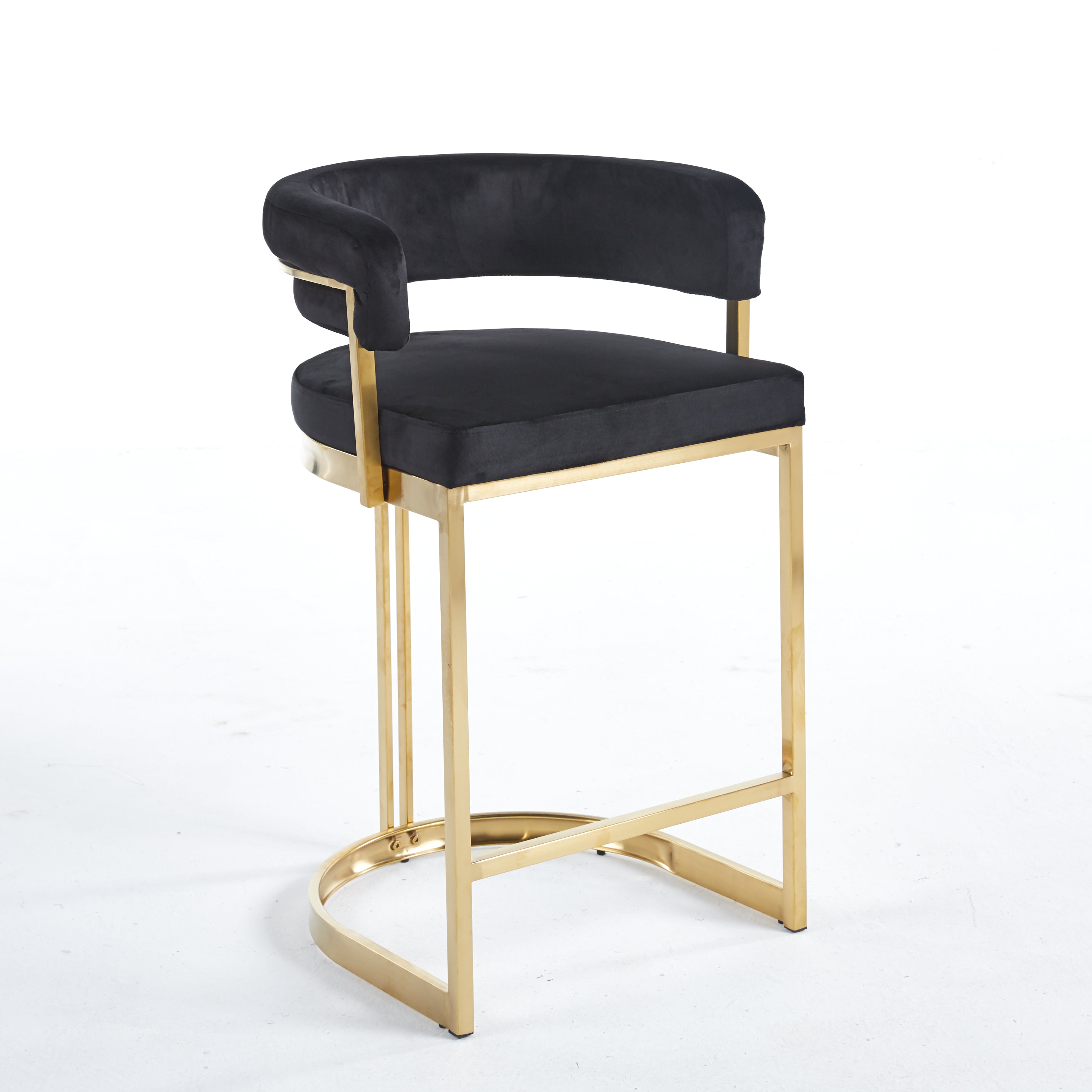 Sandro Velvet Barstool Black Gold – Lush Interiors1