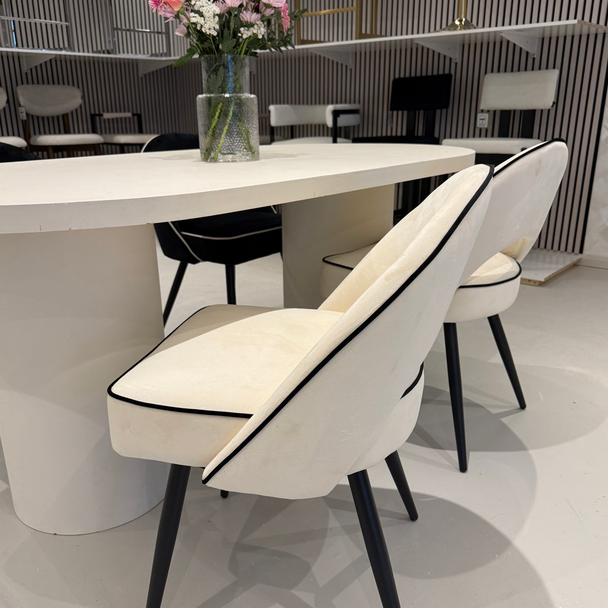 Cloud Micro Cement Dining Table & Mason Dining Chair – Lush Interiors