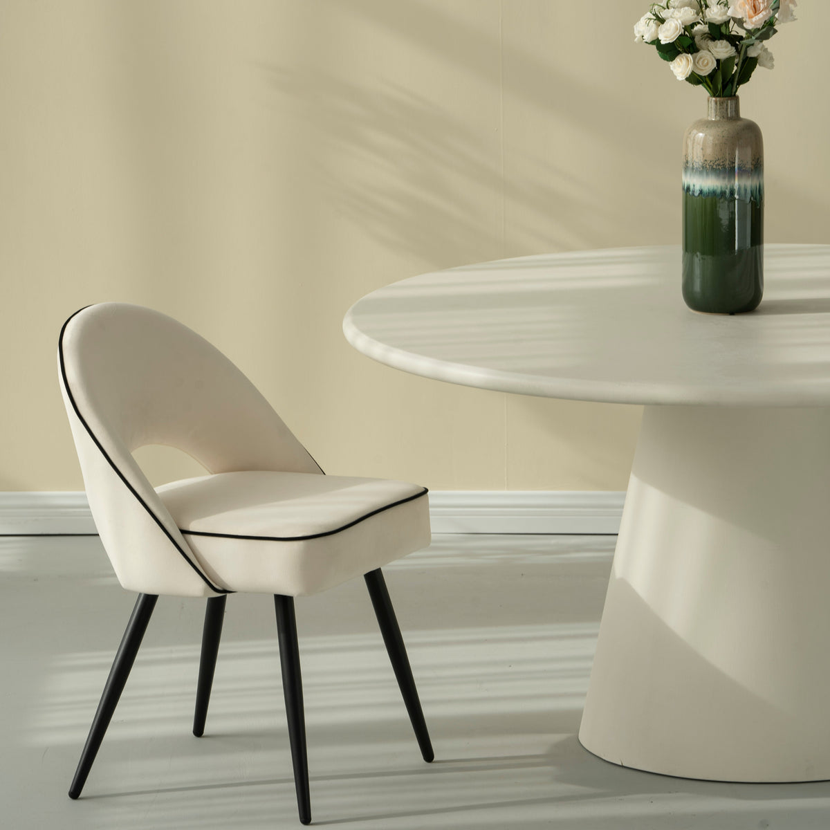 Mason Cream Velvet Dining Chair – Lush Interiors