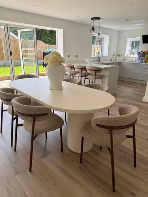 Cloud Micro Cement Dining Table and Soho Dining Chair Set