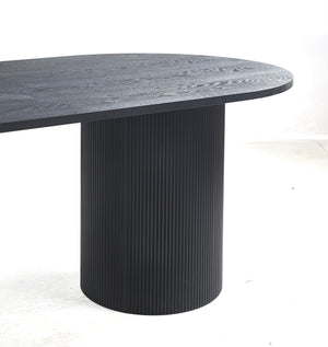 Luna Black Oval Dining Table | 180cm & 220cm – Lush Interiors