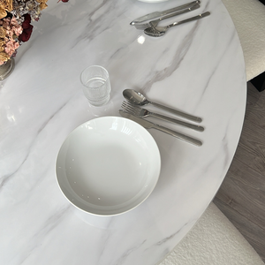 Olivia Marble Effect Round Dining Table