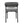 A modern dining chair with a textured gray fabric upholstered seat and backrest, supported by a slim black metal frame, shown against a plain white background.