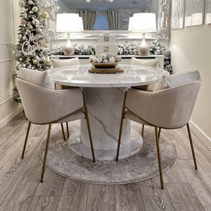 Jobi Cream Velvet Dining Chair