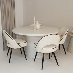 Cloud White Micro Cement Round Dining Table