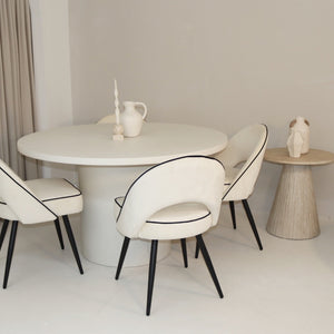 Cloud White Micro Cement Round Dining Table