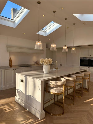 Sandro Velvet Barstool Cream & Gold