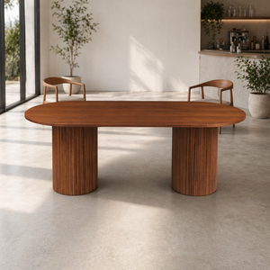 Luna Oval Dining Table Walnut