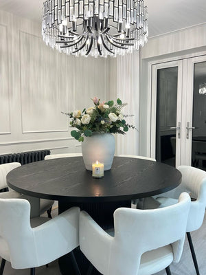 Luna Black Round Dining Table