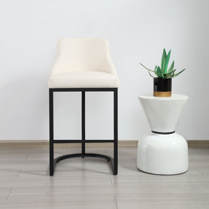 Faith Cream Leather Barstool