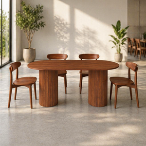 Luna Oval Dining Table Walnut