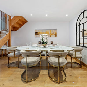 Luca White & Gold Marble Table