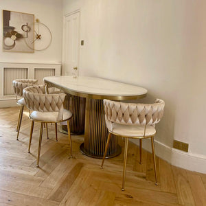 Luca Marble 180cm Table & Sandro Chair Set