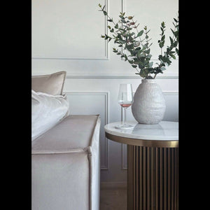 Luca White & Gold Marble Side Table & Coffee Table Set