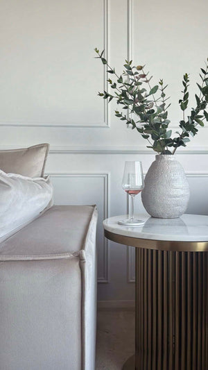 Luca White & Gold Marble Side Table