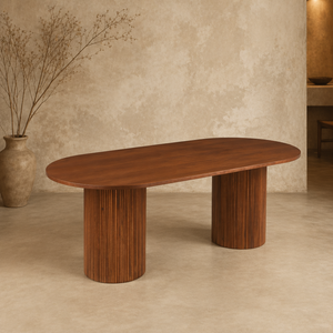Luna Oval Dining Table Walnut