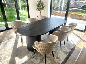Luna Black Oval Dining Table