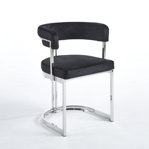 Sandro Velvet Dining Chair Black & Silver