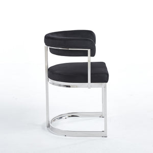 Sandro Velvet Dining Chair Black & Silver