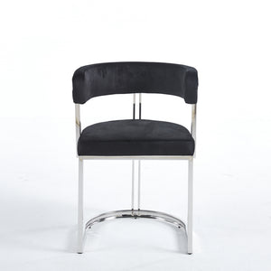Sandro Velvet Dining Chair Black & Silver