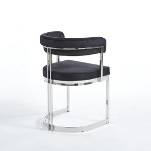 Sandro Velvet Dining Chair Black & Silver