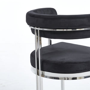 Sandro Velvet Dining Chair Black & Silver