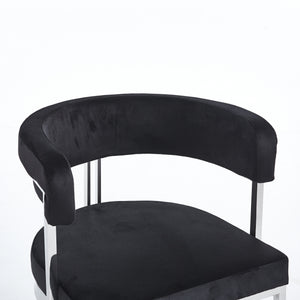 Sandro Velvet Dining Chair Black & Silver