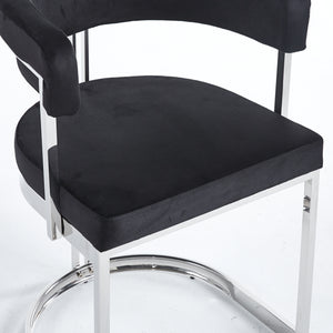 Sandro Velvet Dining Chair Black & Silver
