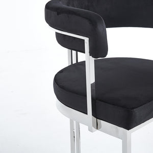 Sandro Velvet Dining Chair Black & Silver