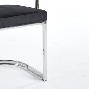 Sandro Velvet Dining Chair Black & Silver