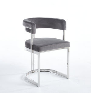 Sandro Velvet Dining Chair Grey & Silver