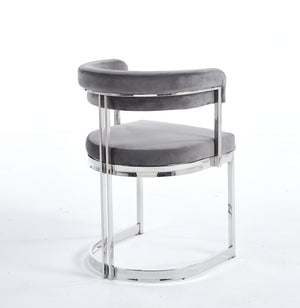 Sandro Velvet Dining Chair Grey & Silver