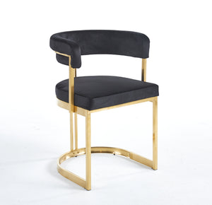 Sandro Velvet Dining Chair Black & Gold