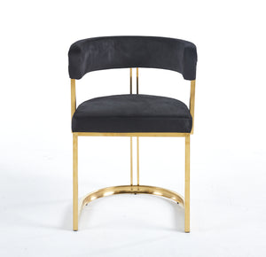 Sandro Velvet Dining Chair Black & Gold