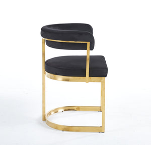 Sandro Velvet Dining Chair Black & Gold