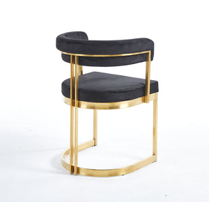 Sandro Velvet Dining Chair Black & Gold
