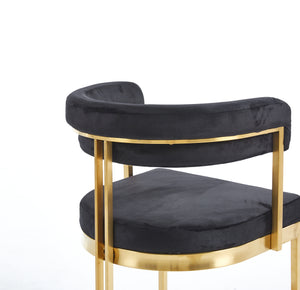 Sandro Velvet Dining Chair Black & Gold