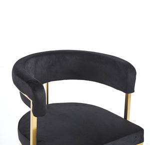 Sandro Velvet Dining Chair Black & Gold