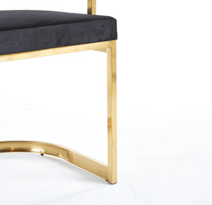 Sandro Velvet Dining Chair Black & Gold