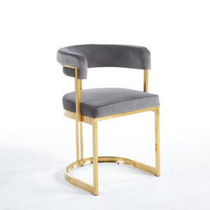 Sandro Velvet Dining Chair Grey & Gold