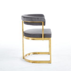 Sandro Velvet Dining Chair Grey & Gold
