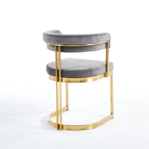 Sandro Velvet Dining Chair Grey & Gold