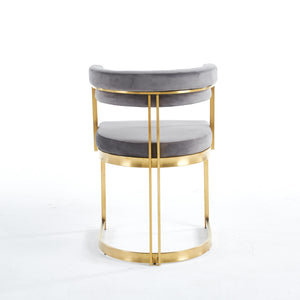 Sandro Velvet Dining Chair Grey & Gold