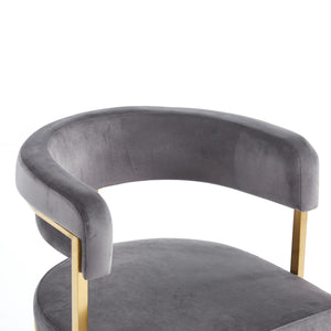Sandro Velvet Dining Chair Grey & Gold