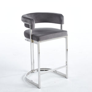 Sandro Velvet Barstool Grey Silver – Lush Interiors