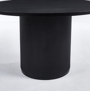 Luna Black Round Table & Rio Bouclé Chairs Set