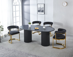 Sandro Velvet Dining Chair Black & Gold
