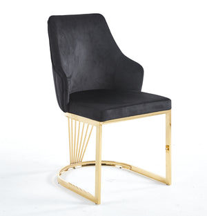 Lanvin Black & Gold Velvet Dining Chair