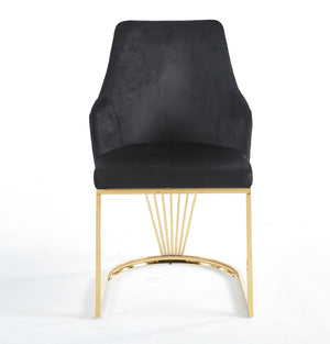 Lanvin Black & Gold Velvet Dining Chair