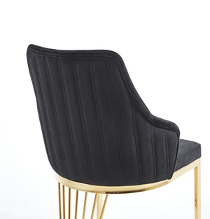 Lanvin Black & Gold Velvet Dining Chair